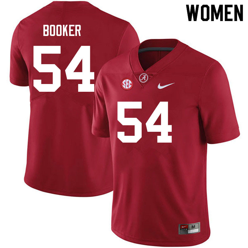 Women #54 Tyler Booker Alabama Crimson Tide College Football Jerseys Sale-Crimson